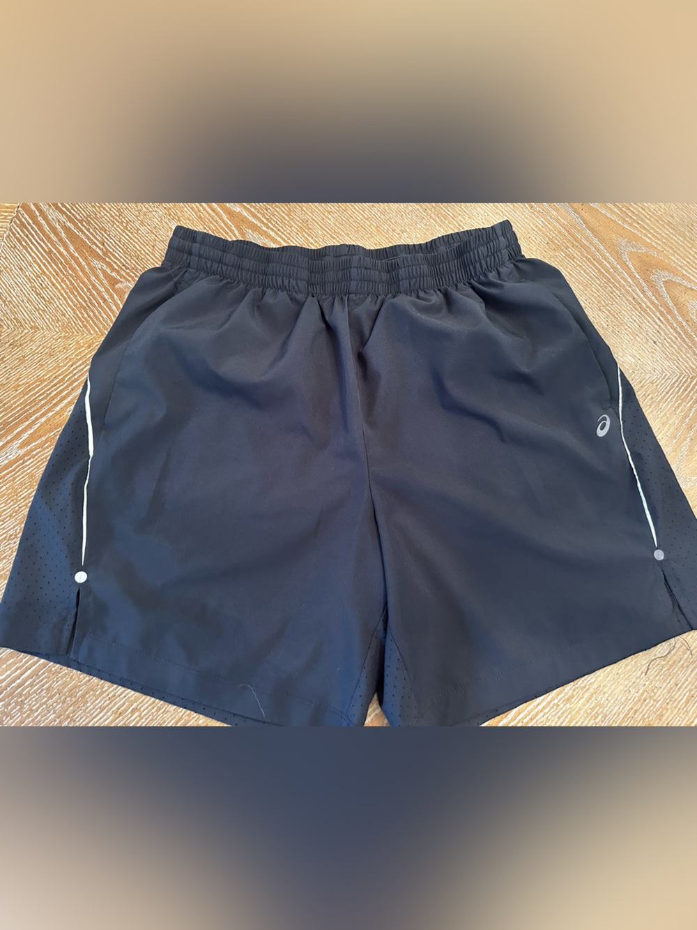 Asics Black Men's Athletic Running Shorts with Reflective Trim